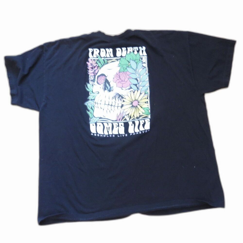 Assholes Live Forever From Death Comes Life Skull T Black Cotton 3XL EUC ALF - Picture 2 of 7